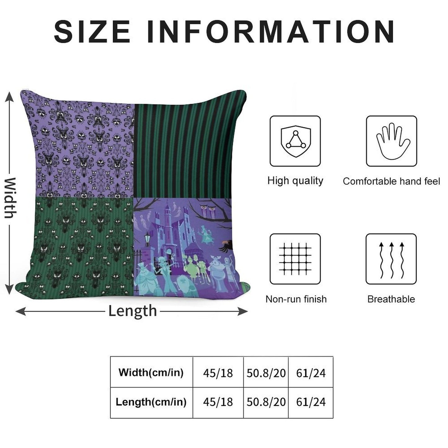 Haunted Mansion Pattern Soft Bedroom Essential Throw Pillow