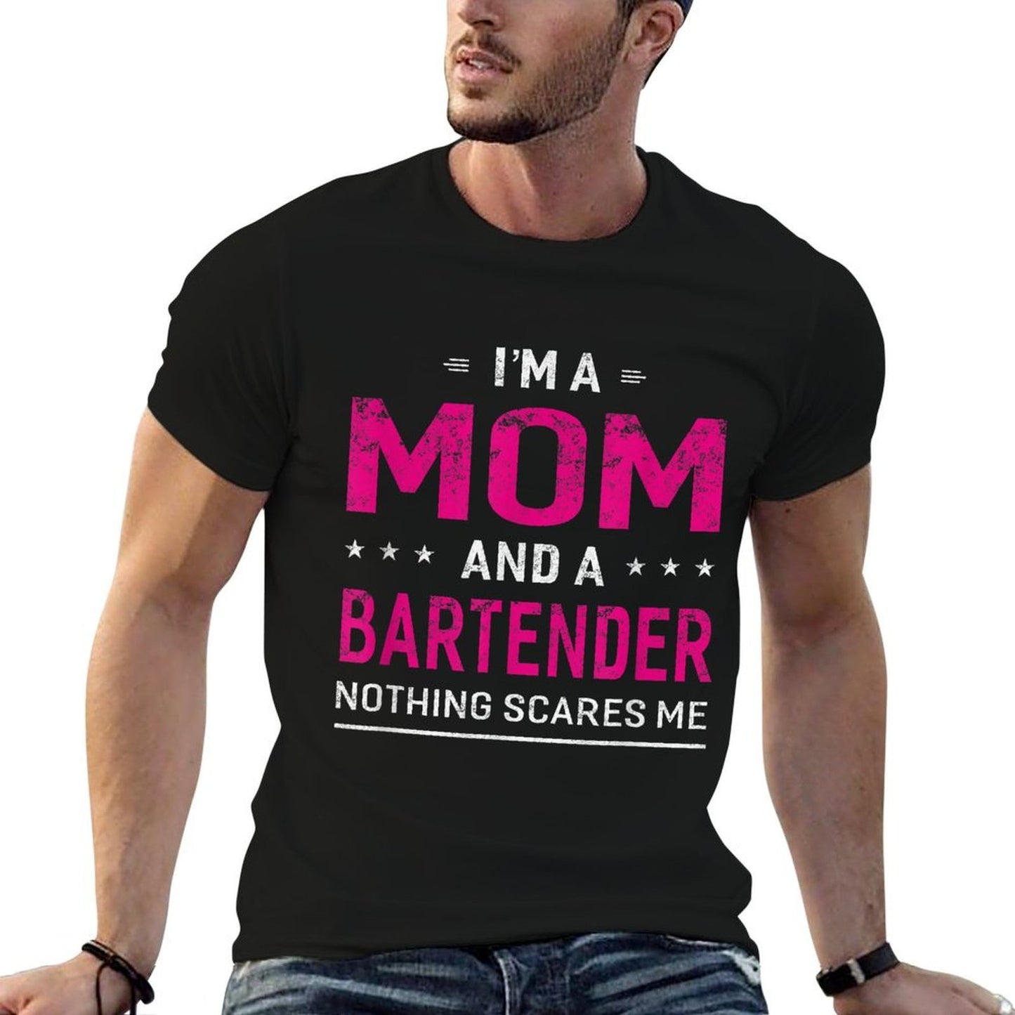 Im A Mom And Bartender T-shirt For Women Mother Funny Gift  Rolled Sleeves T-Shirt
