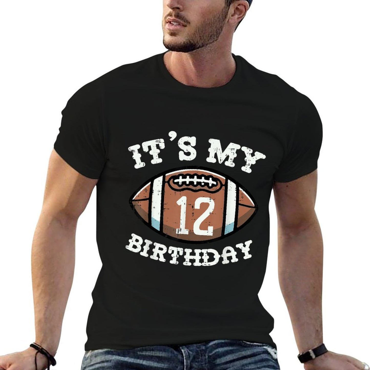 Its My 12th Birthday American Football 12 Year Old Bday Boys  Durable T-Shirt