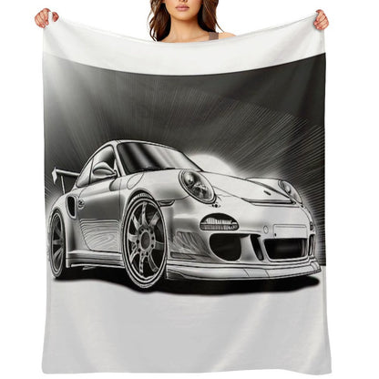 The Legend of The Porsche Brand Premium Throw Blanket