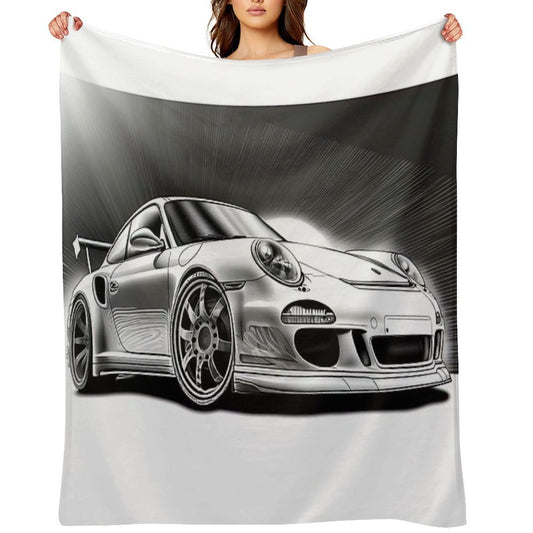 The Legend of The Porsche Brand Premium Throw Blanket