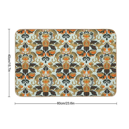 Damask Cats Durable Bath Mat