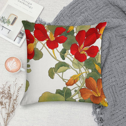 Nasturtium Flower Soft Multiple Sizes Throw Pillow