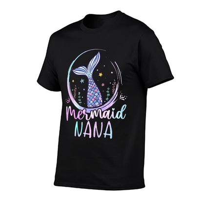 Womens Mermaid Nana Birthday Mermaid Girl Beach Mermaid Tail  Versatile T-Shirt