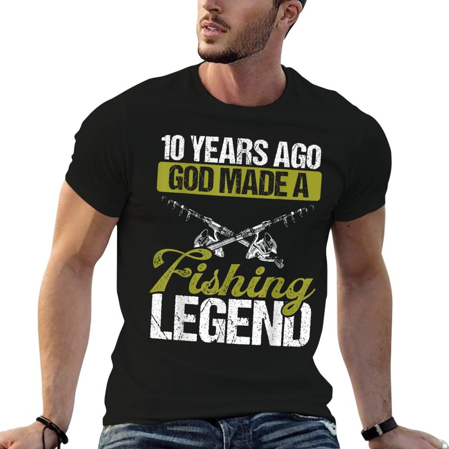 10 Year Old Fishing Legend Rod 10 Birthday Fisherman  Vintage-inspired T-Shirt