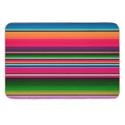 Mexican Blanket Striped Fiesta Serape  Stain-Proof Bath Mat