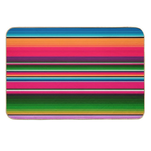 Mexican Blanket Striped Fiesta Serape  Stain-Proof Bath Mat