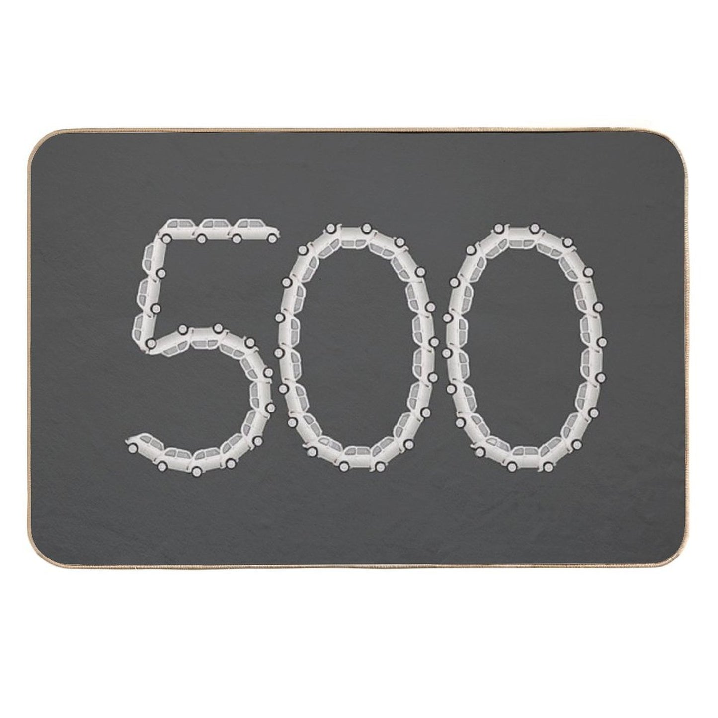 Fiat 500 Sign Made of Classic Fiat 500 Cars  Long-Lasting Bath Mat