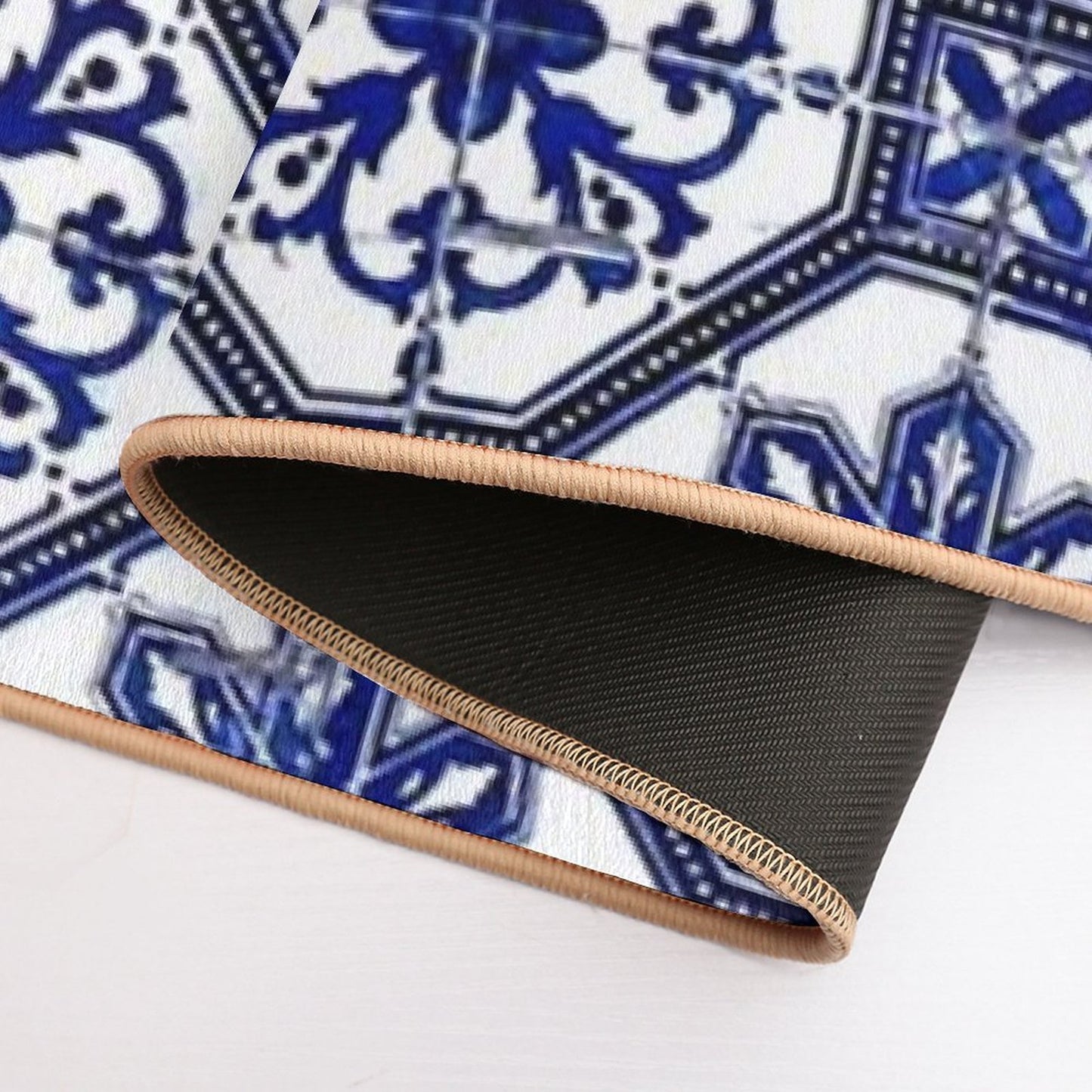 Blue And White Portuguese Tile  Absorbent Bath Mat