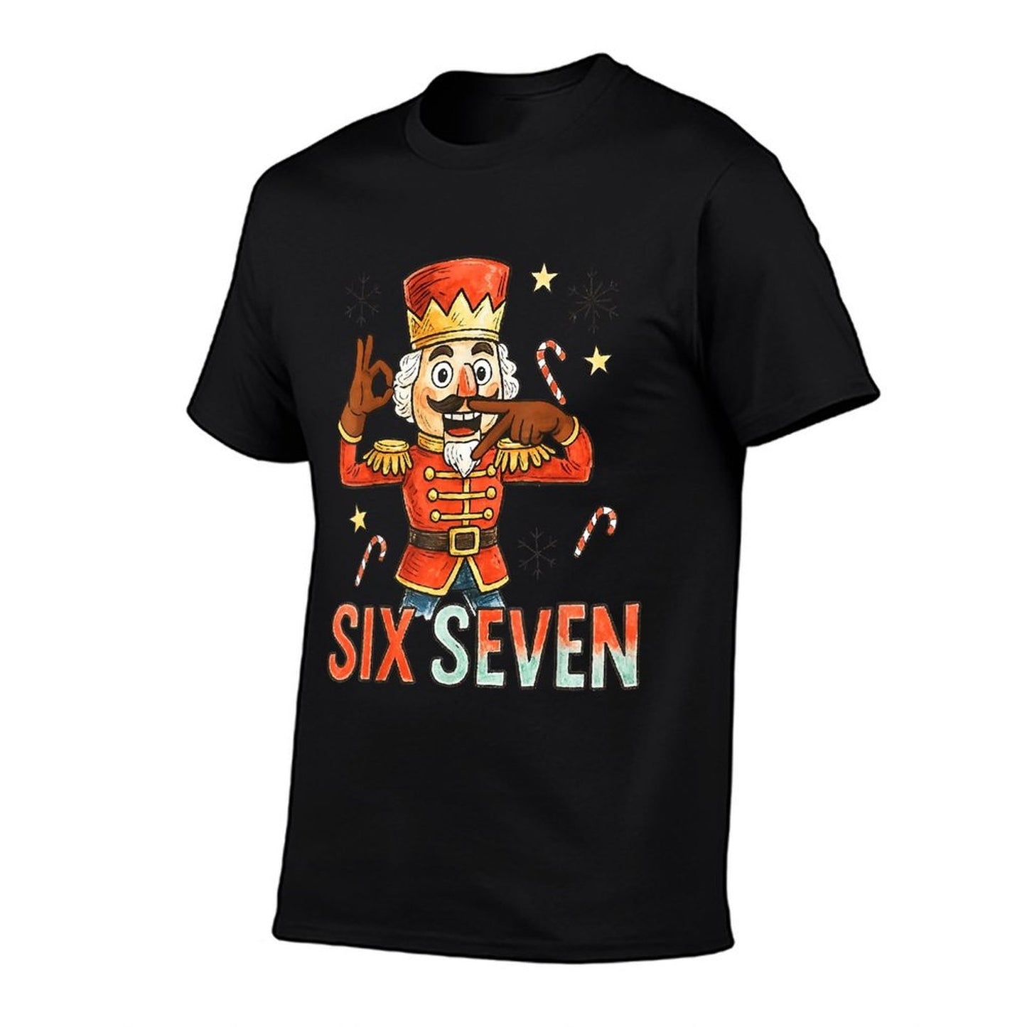 Funny Six Seven Meme Christmas Nutcracker Men Women Kids  Wrinkle-resistant T-Shirt