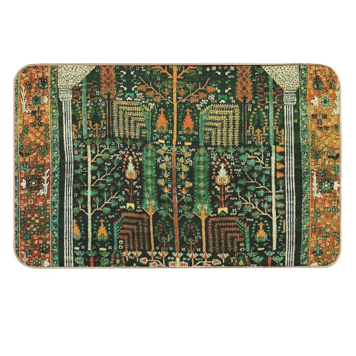 Weeping Willow Antique Bijar Persian Rug Print  Anti-Trip Bath Mat