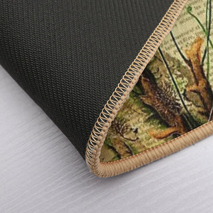 Botanical Print, on Old Book Page - Fern  Easy Maintenance Bath Mat