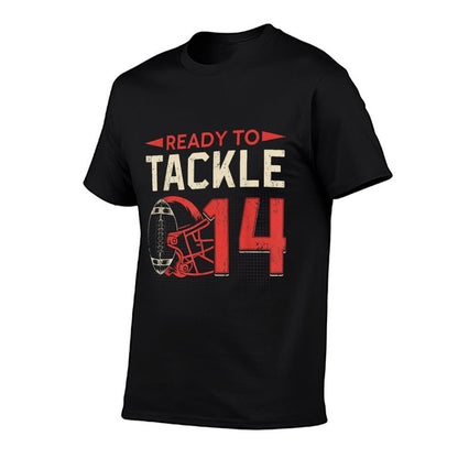 Ready To Tackle 14 American Football It's My 14th Birthday  Eco-friendly Material T-Shirt