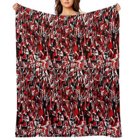 Red, Black, & White Love Durable Throw Blanket