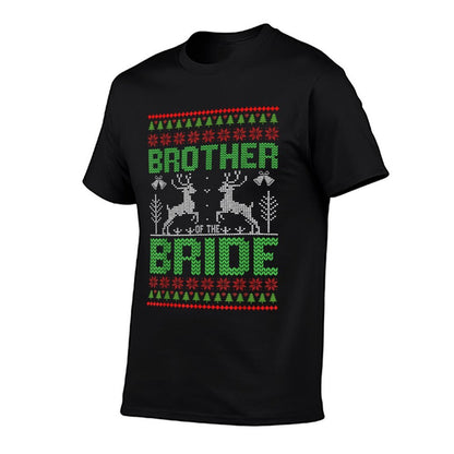 Brother Of The Bride Marriage Wedding Bridal Party Christmas  Rolled Sleeves T-Shirt