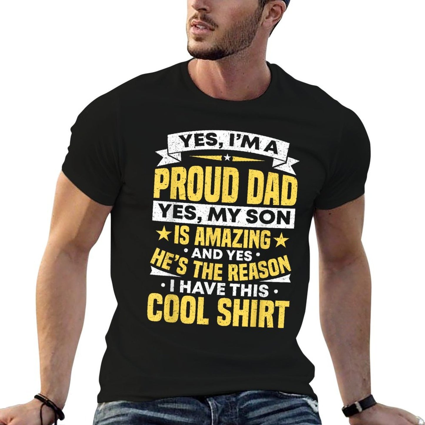 Proud Dad Of A Son Fathers Day From Son  Quick-drying T-Shirt