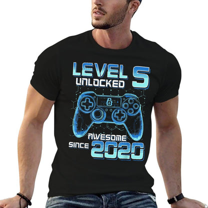 Level 5 Unlocked Video Game Party 6th Birthday Gamer Boys  Quick-drying T-Shirt