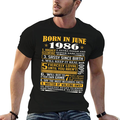 Best Facts Born in June 1986 35th Birthday Shirts Comfortable T-Shirt