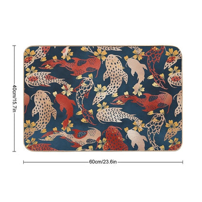 Kyoto Koi Fish Pattern  Eco-Friendly Bath Mat