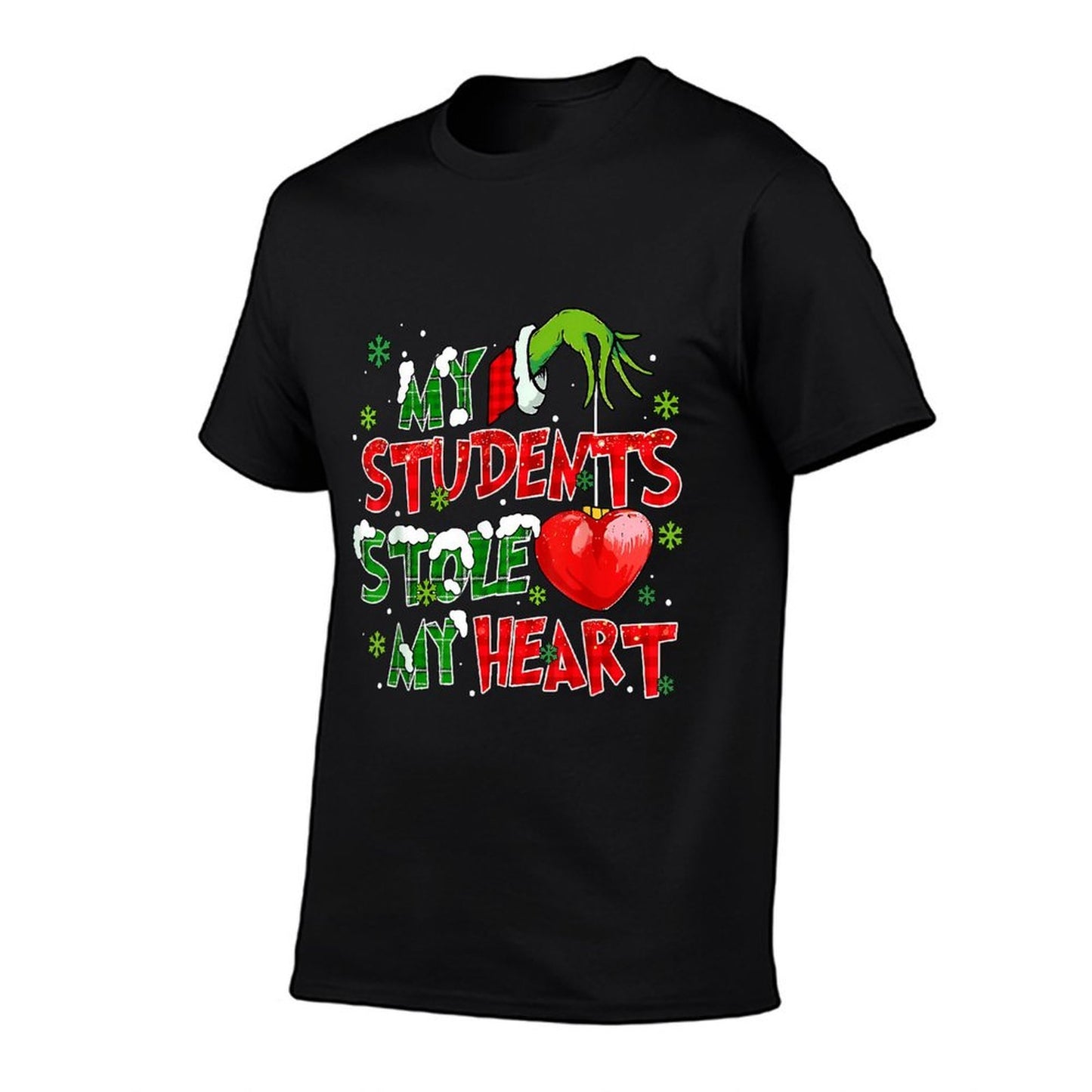 My Students Stole My Heart Christmas Xmas Teacher Pajamas  Heathered Texture T-Shirt