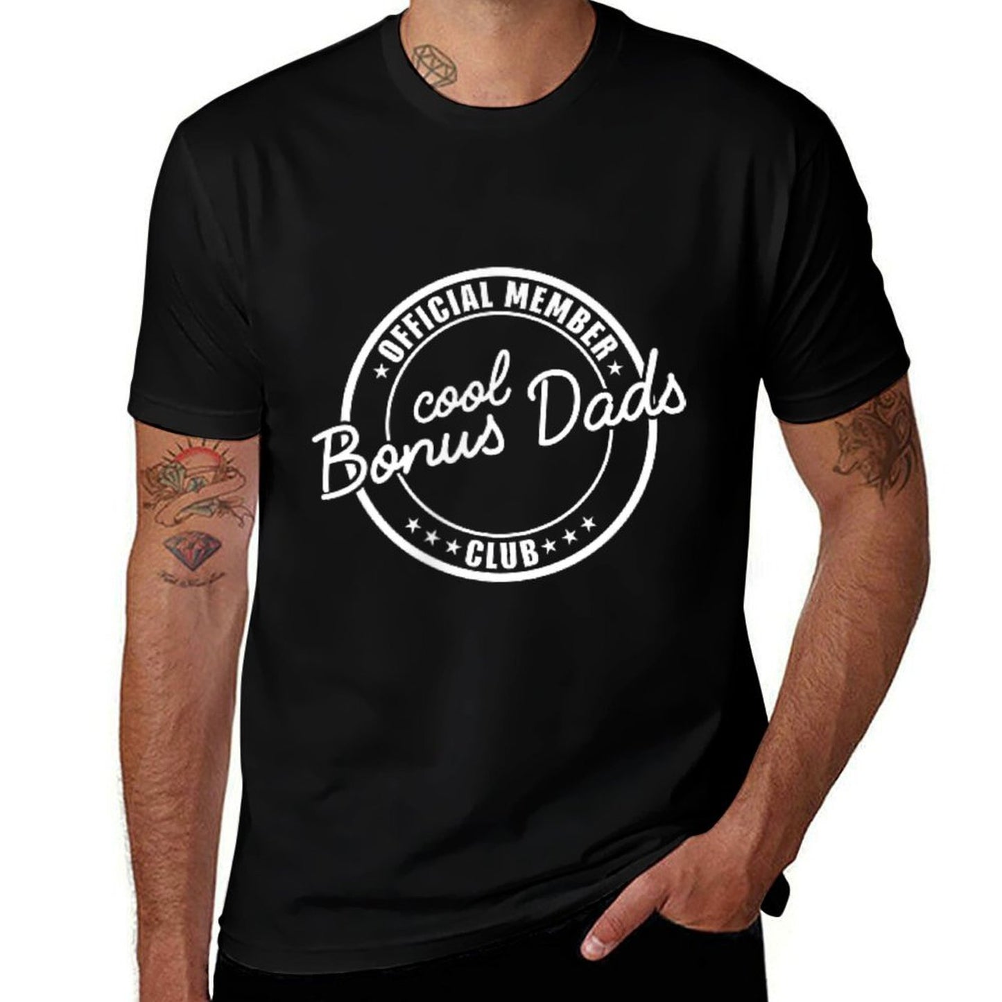 Official Member Cool Bonus Dads Club Funny Dad Fathers Day  Heathered Texture T-Shirt