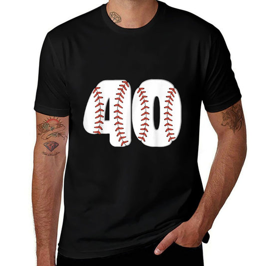 Baseball Number 40 Baseball Birthday 40 Baseball Themed 40th  Lightweight T-Shirt