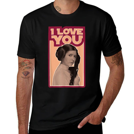 Star Wars Valentines Day Princess Leia I Love You Vintage  Oversized Silhouette T-Shirt