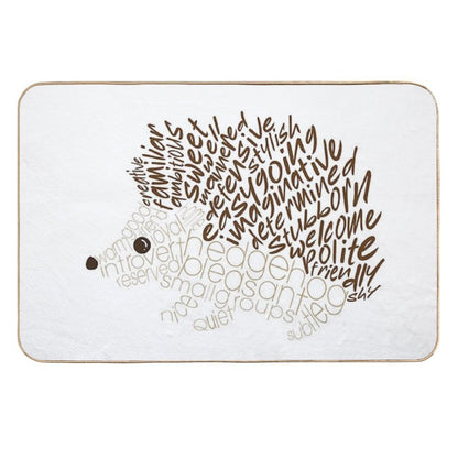 Brown Hedgehog Spirit Animal  Non-Slip Bath Mat