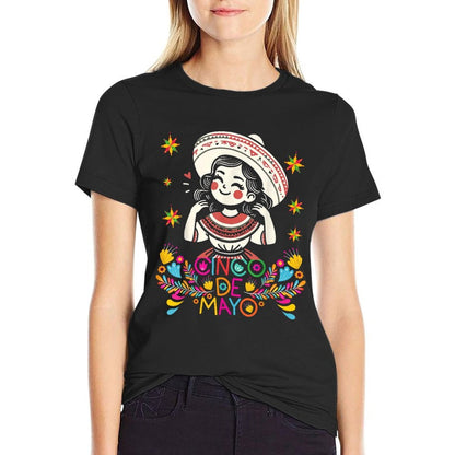 Cinco De Mayo Mexican Poncho 5 De Mayo Anime Cute Girl  Eco-friendly Material T-Shirt