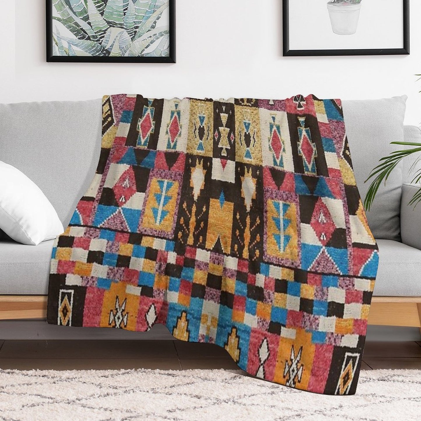 Moroccan Heritage Pattern Carpet All-season Throw Blanket