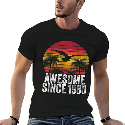 Awesome Since 1980 40th Birthday Gift Vintage Men Women  Classic T-Shirt