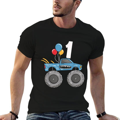 One 1yr 1st Monster Truck Birthday Boy Boys Kids 1 Year Old  High-quality Stitching T-Shirt