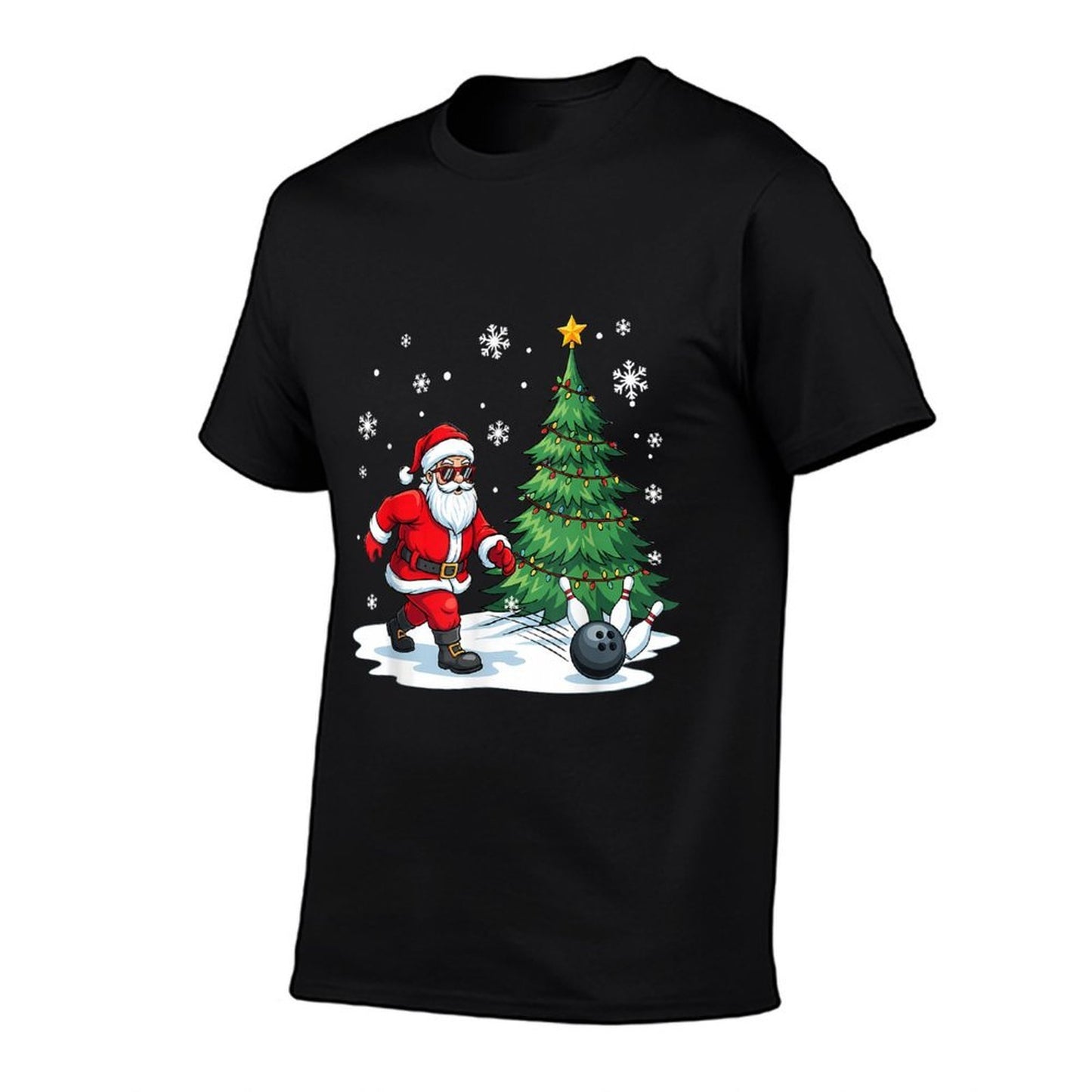 Merry Christmas Santa Playing Bowling Sport Lovers  Versatile T-Shirt