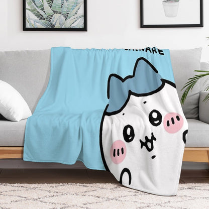 Peek A Boo Hachiware ハチワレ  Chiikawa ちいかわ Usagi うさぎ  Cute Kawaii Characters Bear Cat Rabbit Versatility Throw Blanket