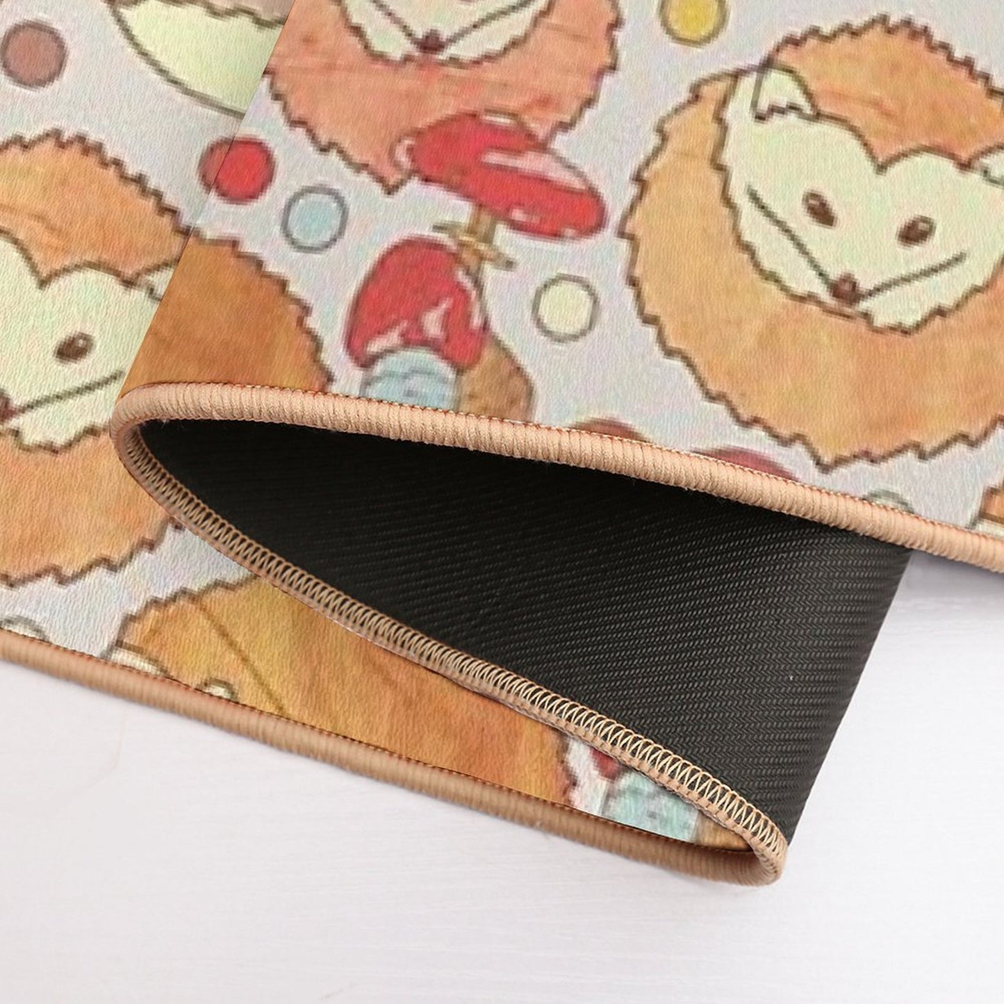Woodland Hedgehogs - A Pattern in Soft Neutrals  Multi-Purpose Bath Mat