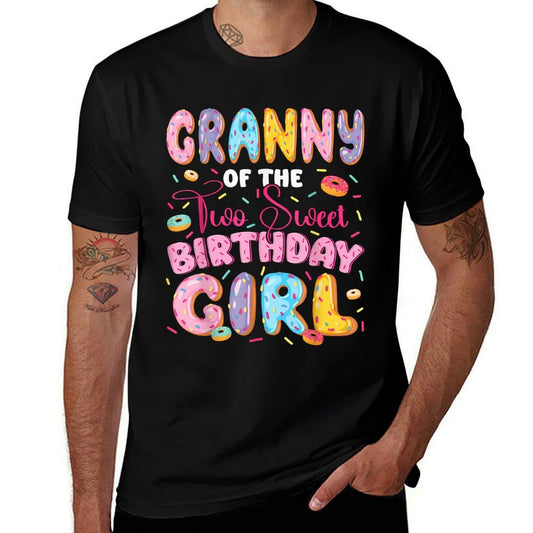 Granny Of The Two Sweet Birthday Girl Donut 2Nd Birthday  Oversized Silhouette T-Shirt