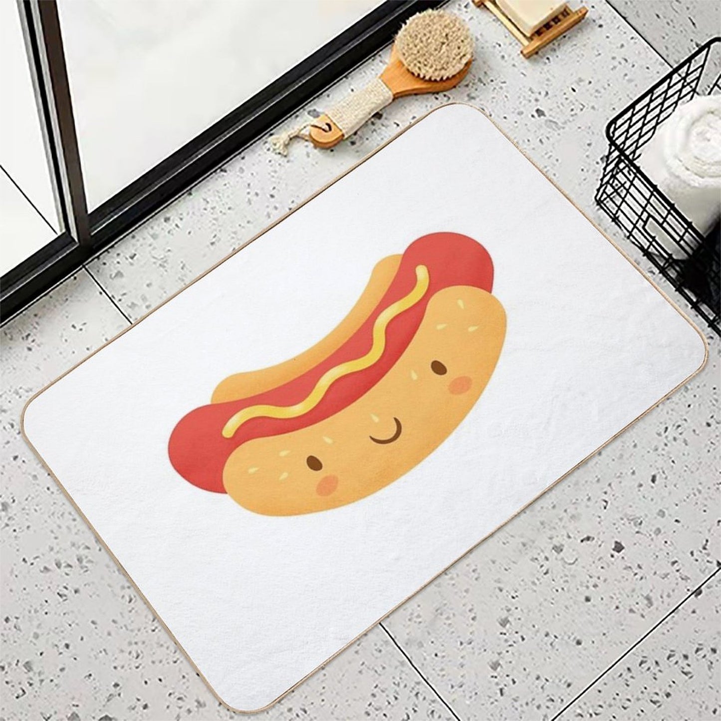 Happy Hot Dog  Eco-Friendly Bath Mat
