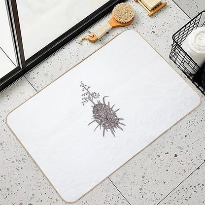 Flowering Agave in A Cage  Non-Slip Bath Mat