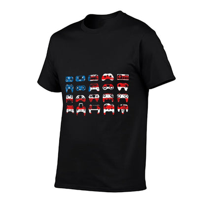 American Gamer July 4th Video Games USA Patriotic Pride  Fade-proof Color T-Shirt