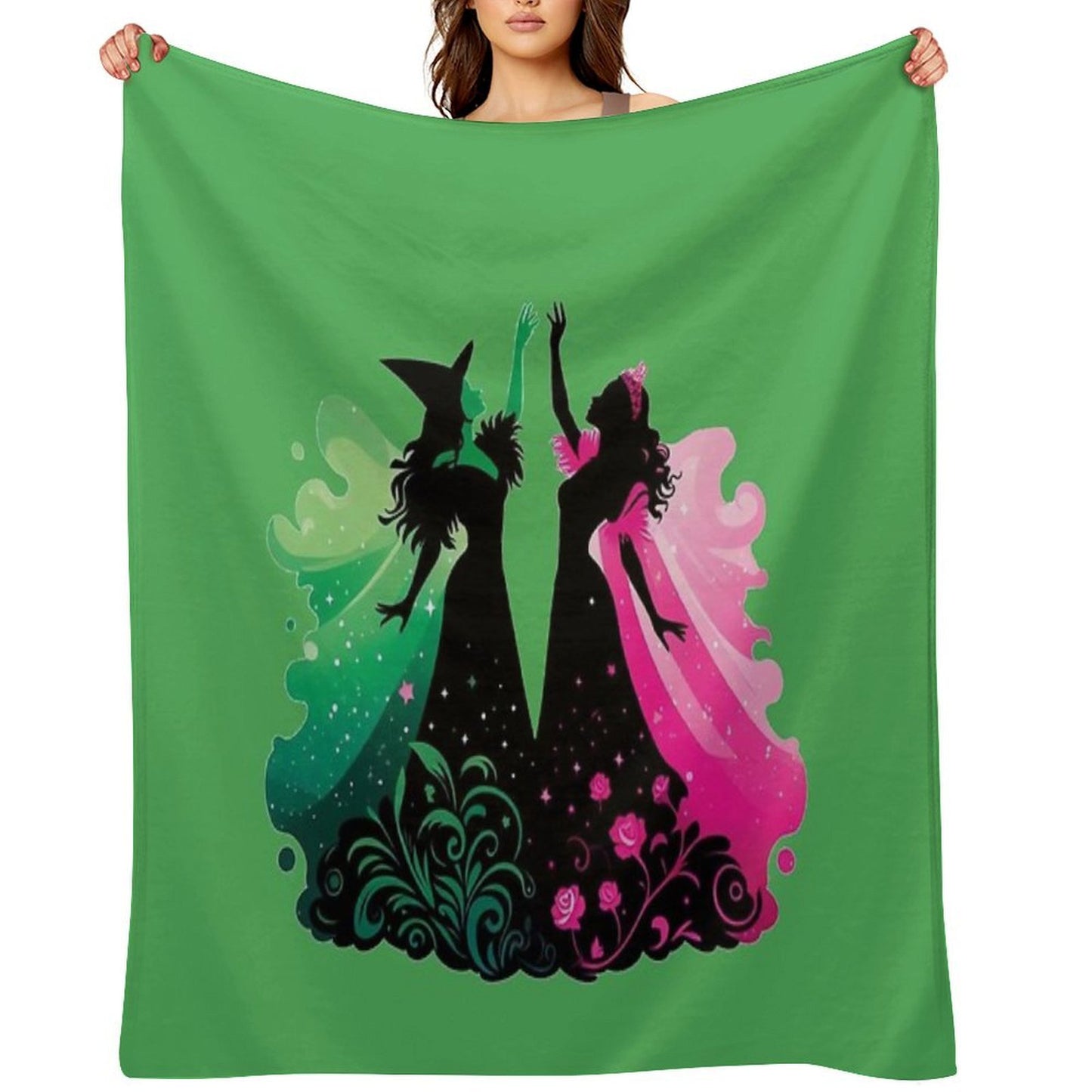 Elphaba & Glinda Wicked The Musical No Background Quick-dry Throw Blanket