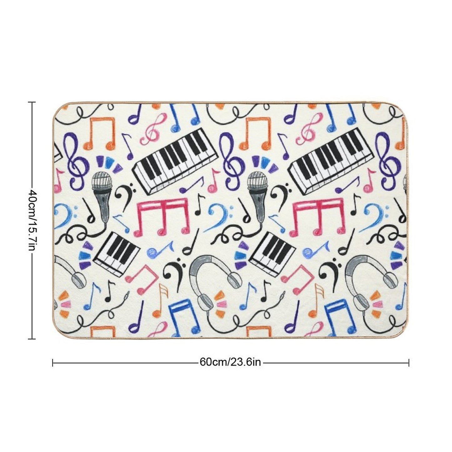 Good Beats - Music Notes & Symbols  Long-Lasting Bath Mat