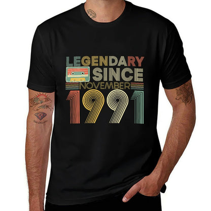 Womens Legendary Since Tape Bday November 1991 30Th Birthday  Versatile T-Shirt