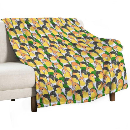 Caique Parrots Wrinkle-free Throw Blanket