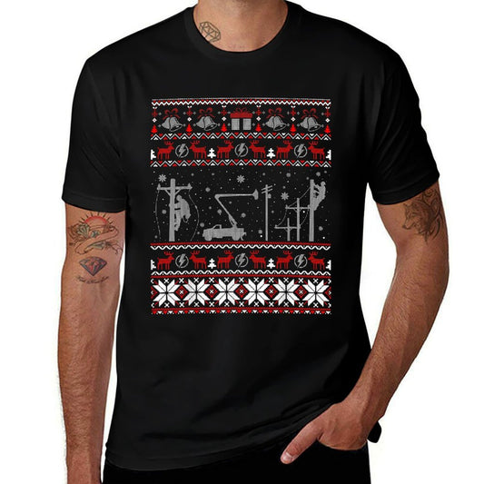 Lineman Ugly Christmas Sweater Gifts For Women Men Comfortable T-Shirt