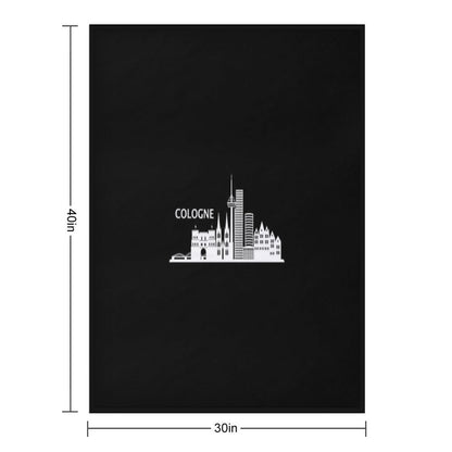 Cologne Skyline Black Lightweight Throw Blanket
