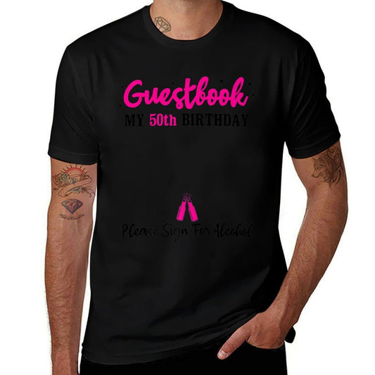 Guestbook 50th Birthday Man Woman 50 Years 50th Birthday Premium  Fade-proof Color T-Shirt