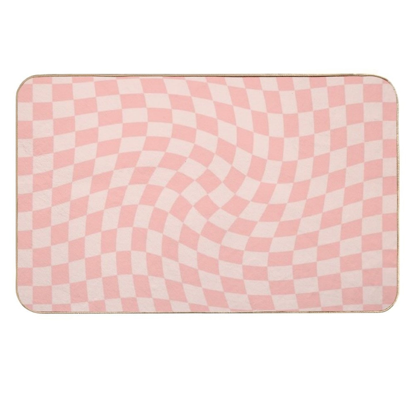 Check VII - Pink Twist  Non-Slip Bath Mat