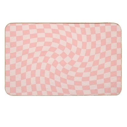 Check VII - Pink Twist  Non-Slip Bath Mat