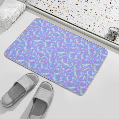 Bubbly Bubbles (Blue) Durable Bath Mat