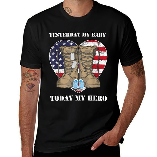 Yesterday My Baby Today My Hero Proud Military Parents Mom  Lightweight T-Shirt